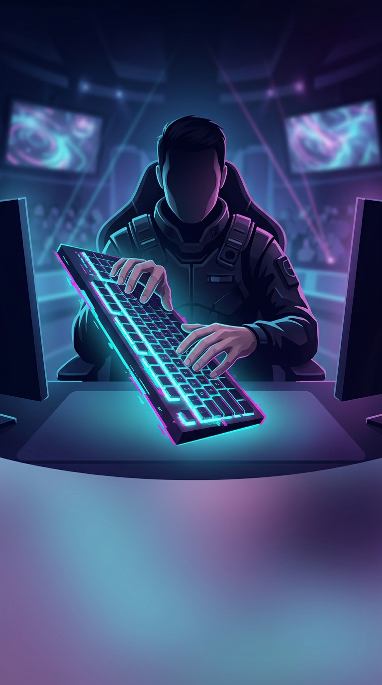 Why do professional esports players inexplicably play with their expensive gaming keyboards tilted totally sideways?