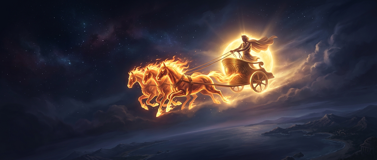Greek myths featured an airborne sun chariot