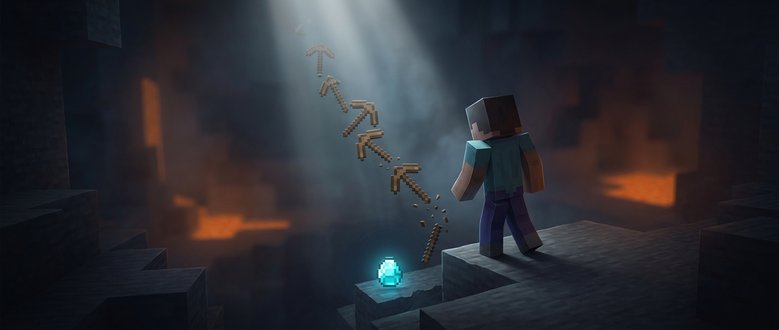 Why Minecraft makes you chase better tools
