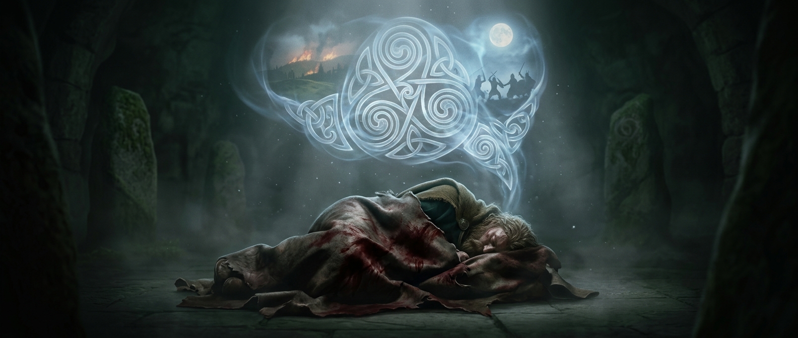 Celtic seers intentionally induced prophetic dreams about the future by sleeping wrapped in bloody bull hides