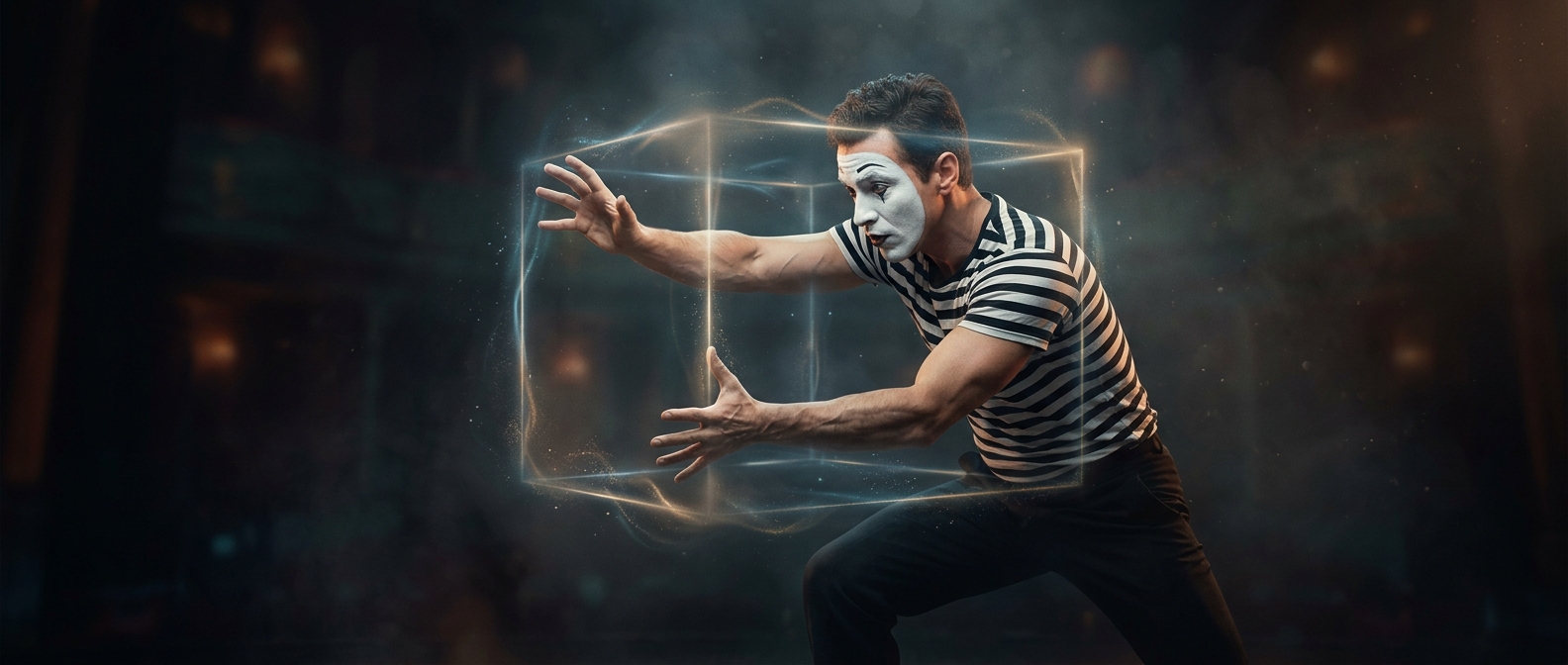 Mime performers fiercely protect their invisible boxes to passionately preserve their silent illusions