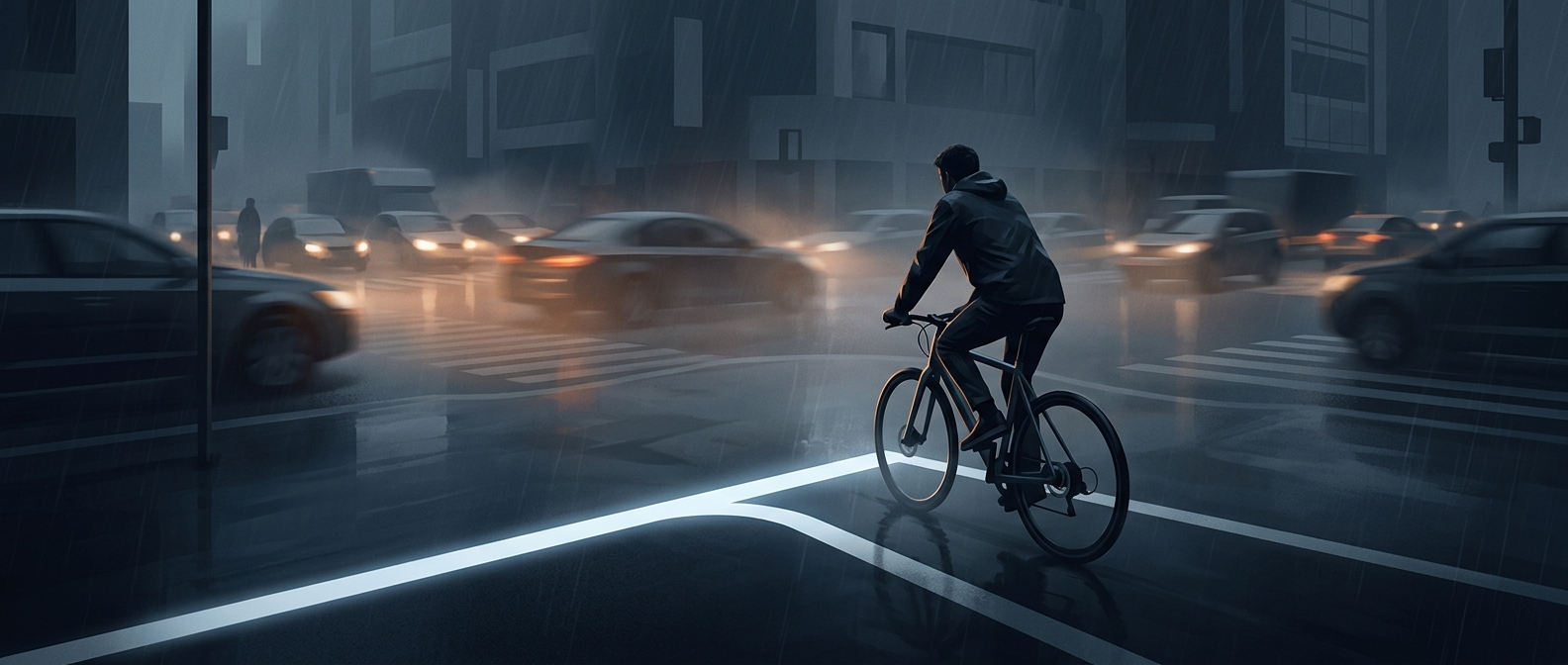Bicycle lanes often end abruptly in busy intersections