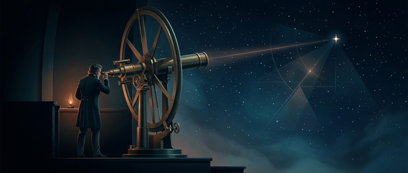 Bessel measured the exact physical distance to a star