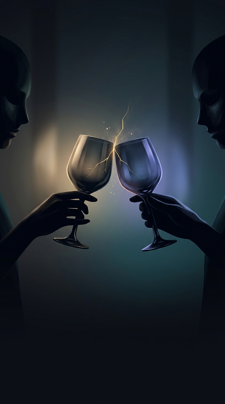 Why did humans originally start clinking their glasses together before taking a celebratory drink?
