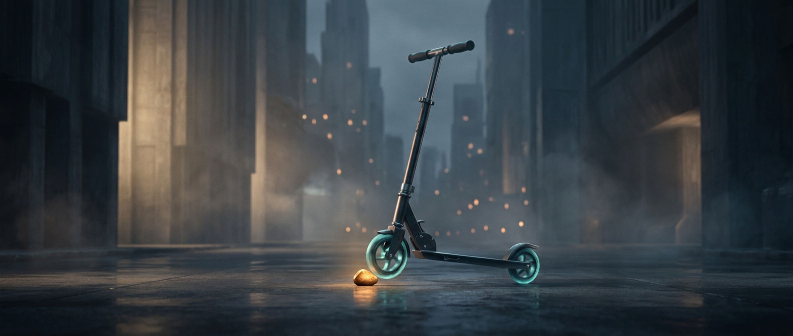 Why a pebble can stop a kick scooter