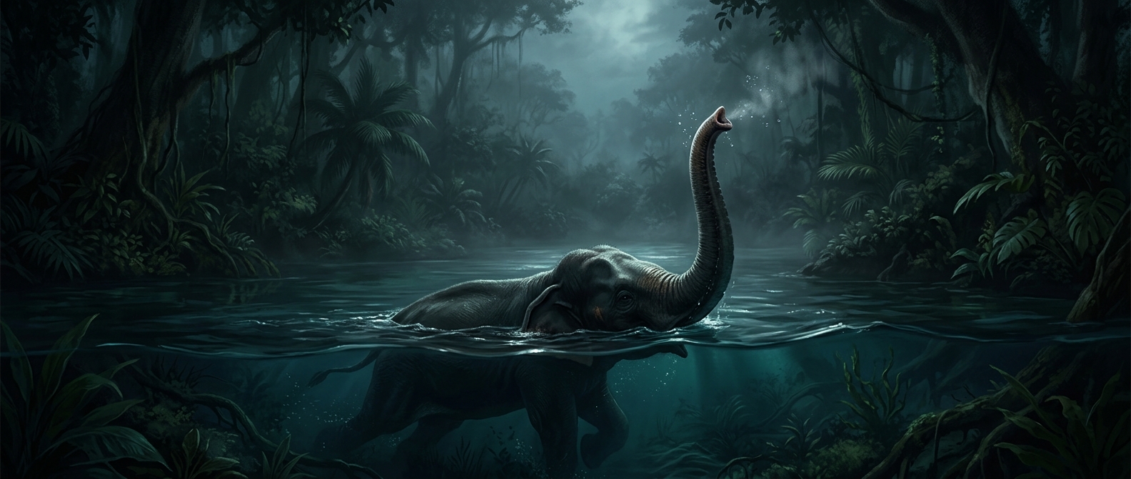 Elephants can walk underwater while breathing through their trunks