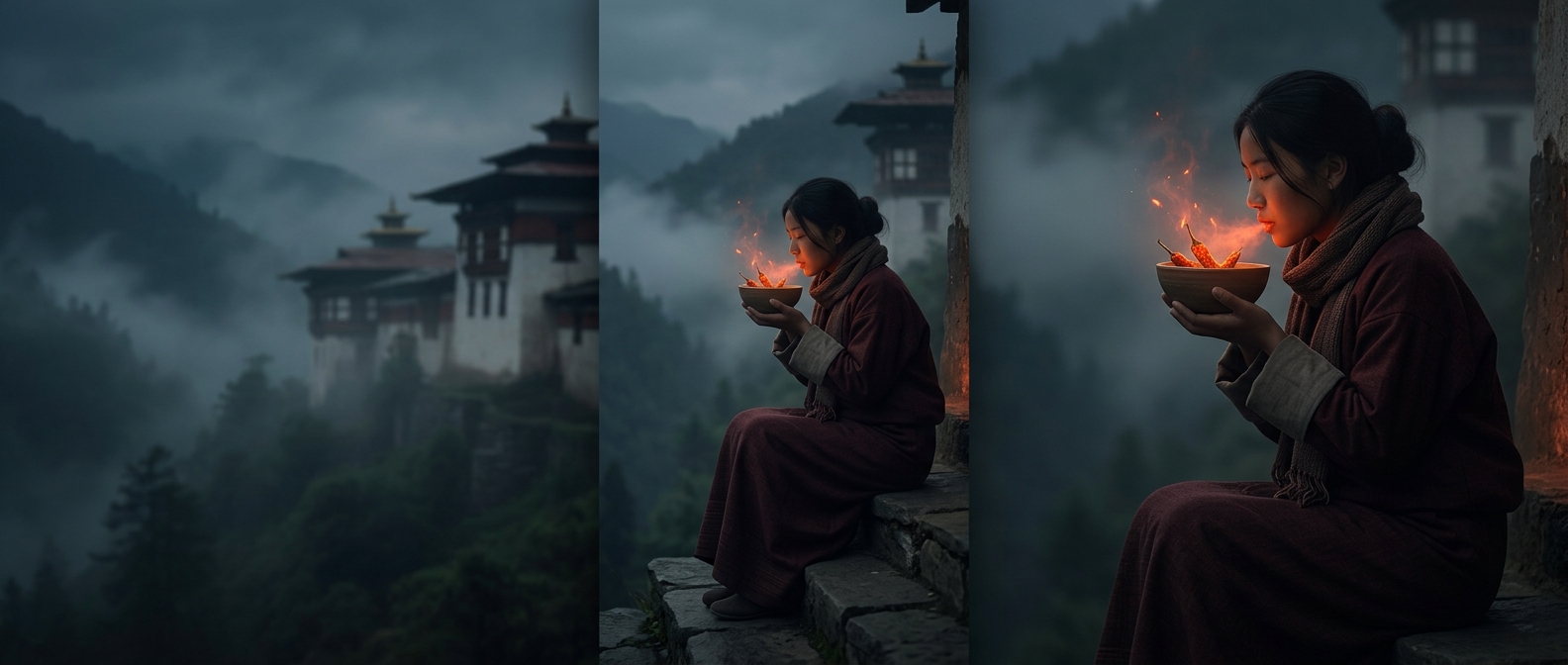 In Bhutan, chili peppers are eaten like vegetables