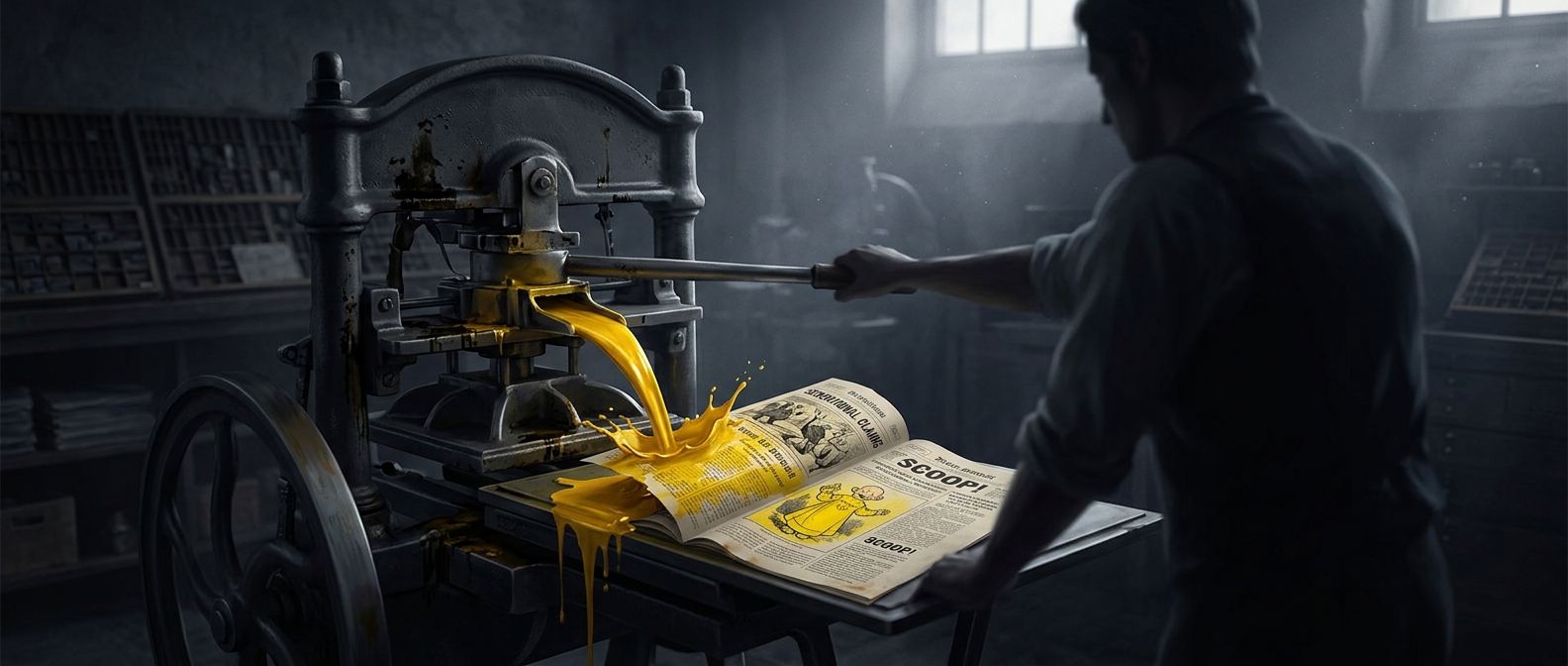 Yellow journalism began with a comic strip