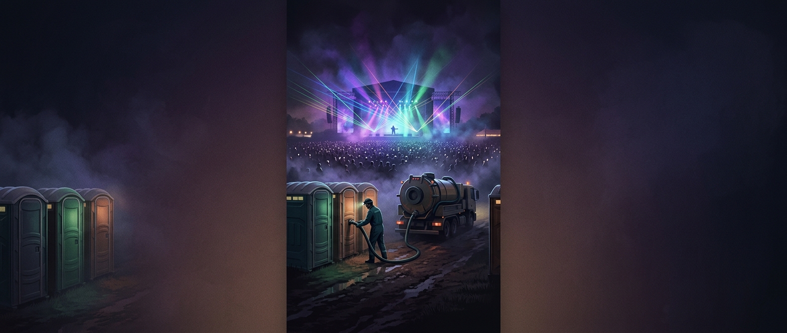 Why festival crews clean toilets during the headline act