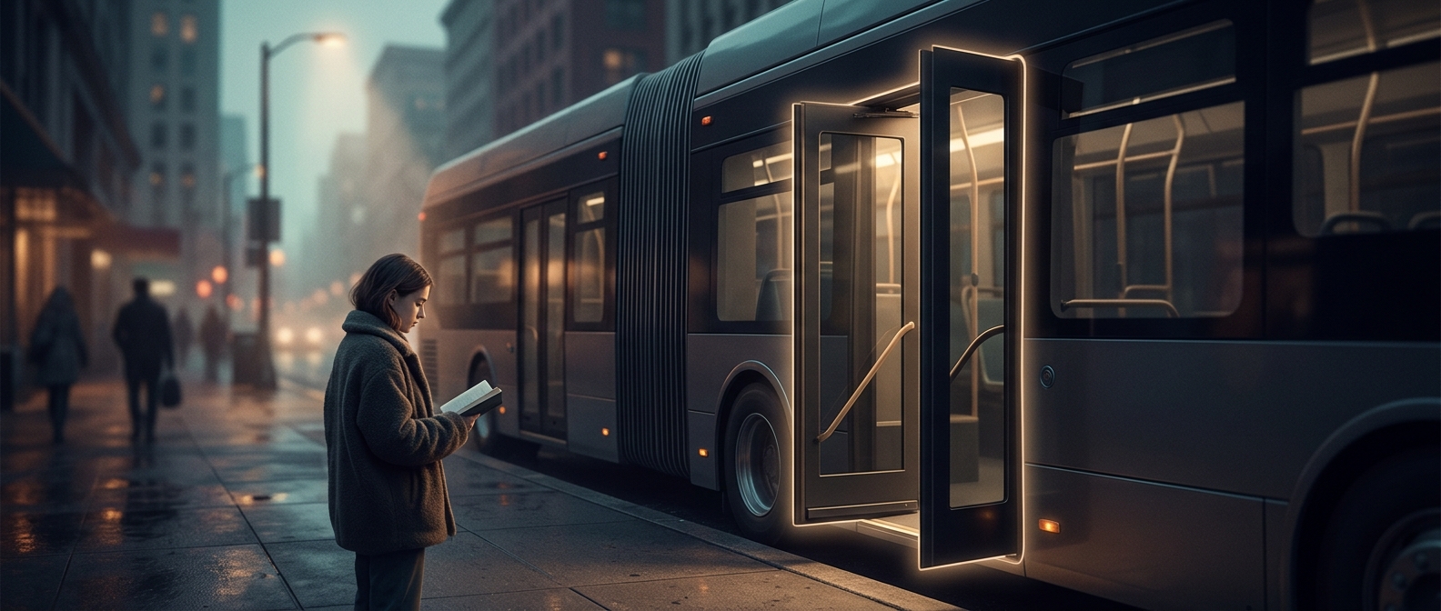 Why bus doors fold inward
