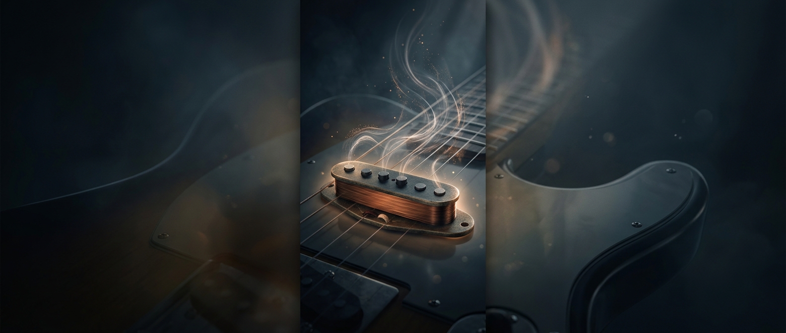 Electric guitars catch vibrations with magnets