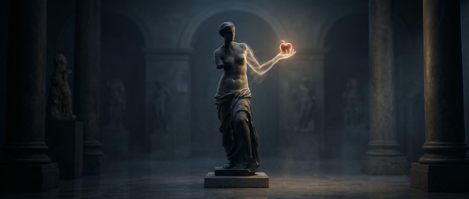 The Venus de Milo once held an ordinary apple