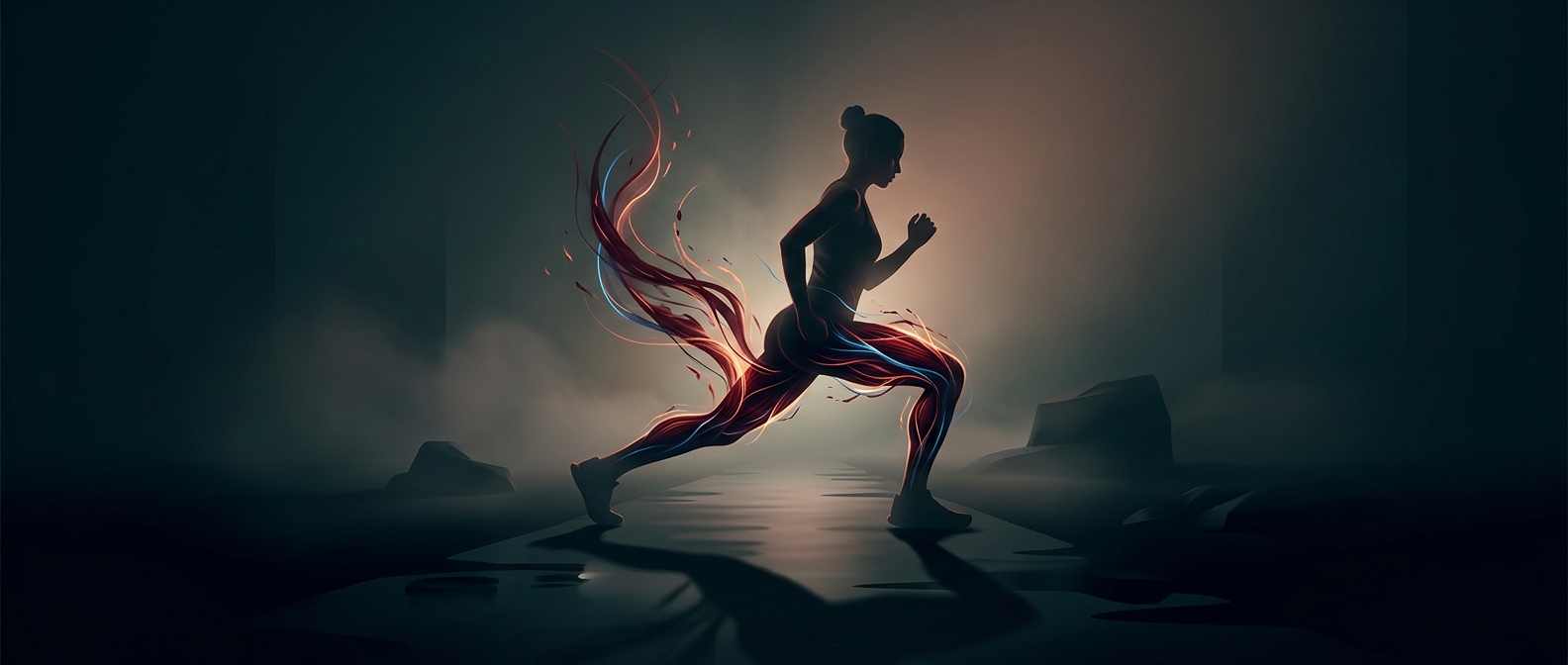 Walking via deep knee lunges shreds human thigh muscles