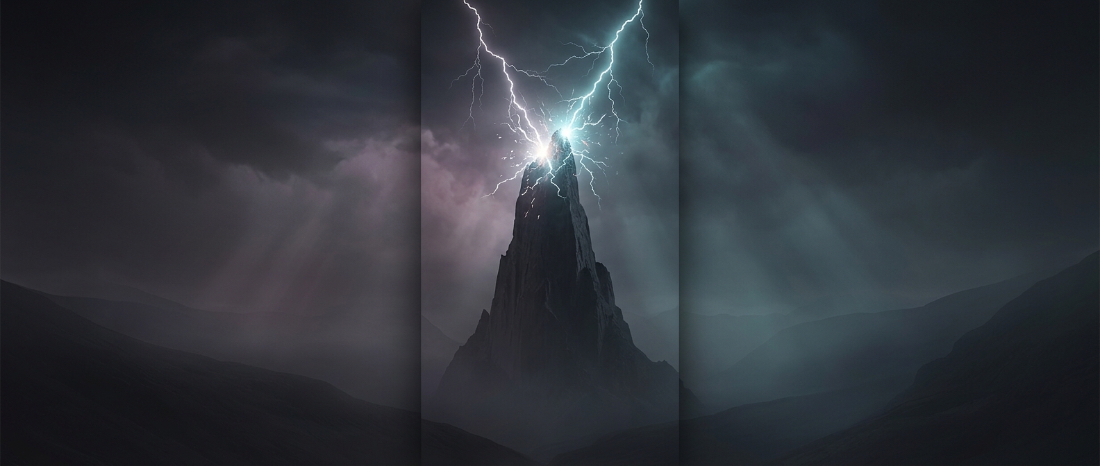 Tall mountain peaks endure massive lightning strike barrages