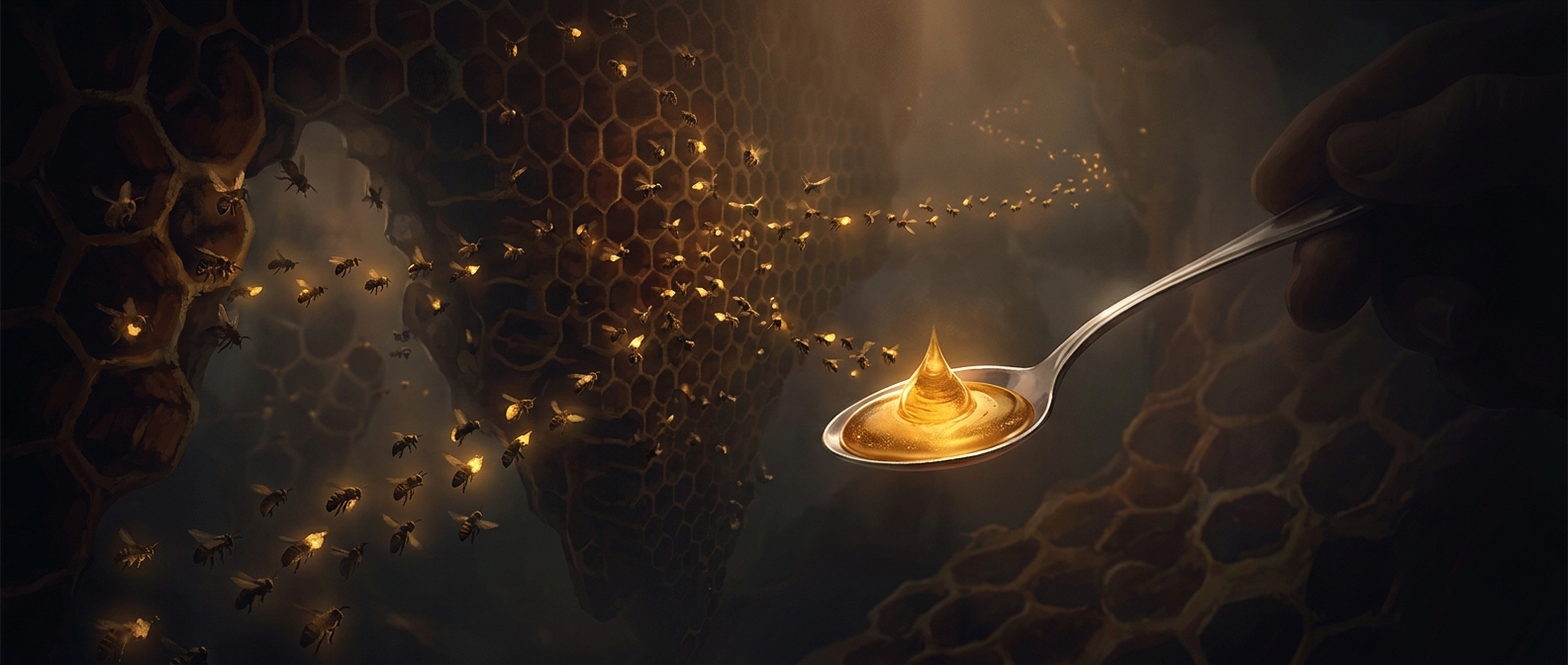 Twelve bees spend their lives making one teaspoon of honey