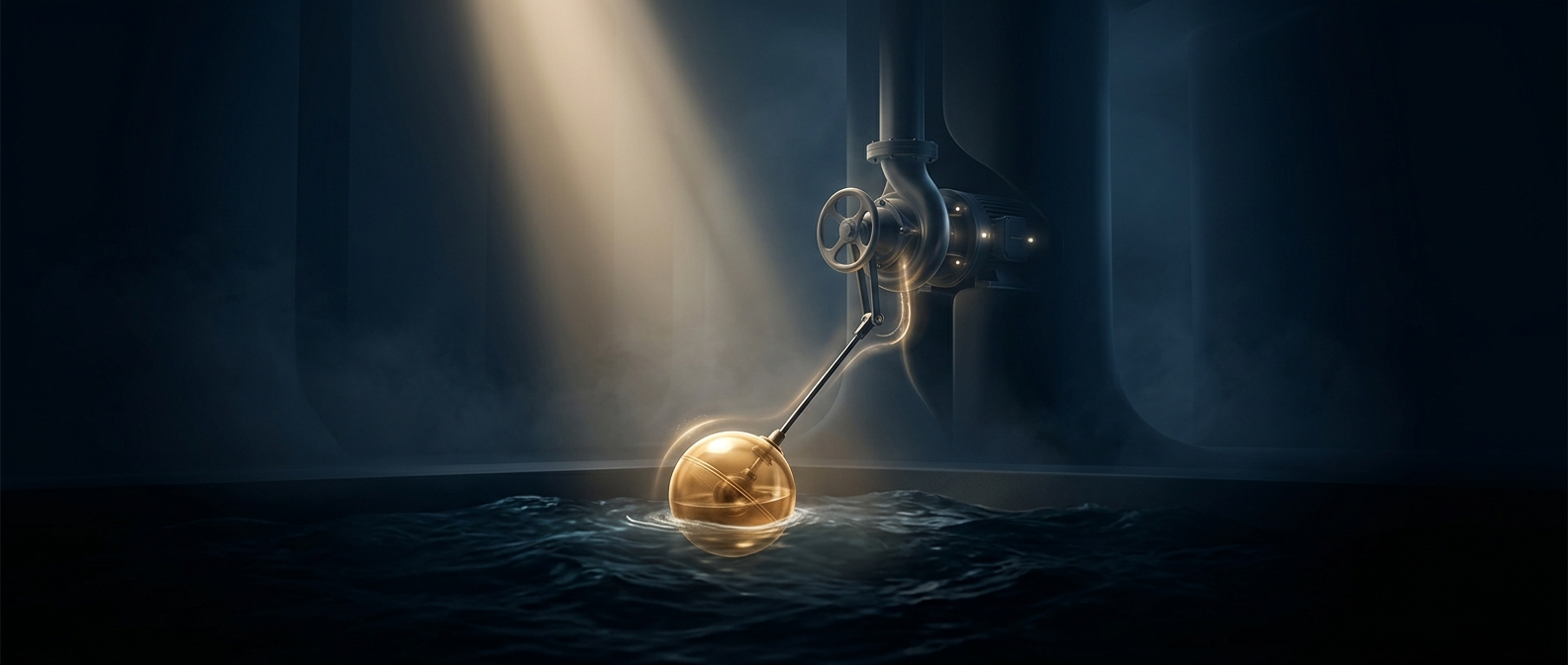 Sump pumps rely on a simple floating ball to detect floods