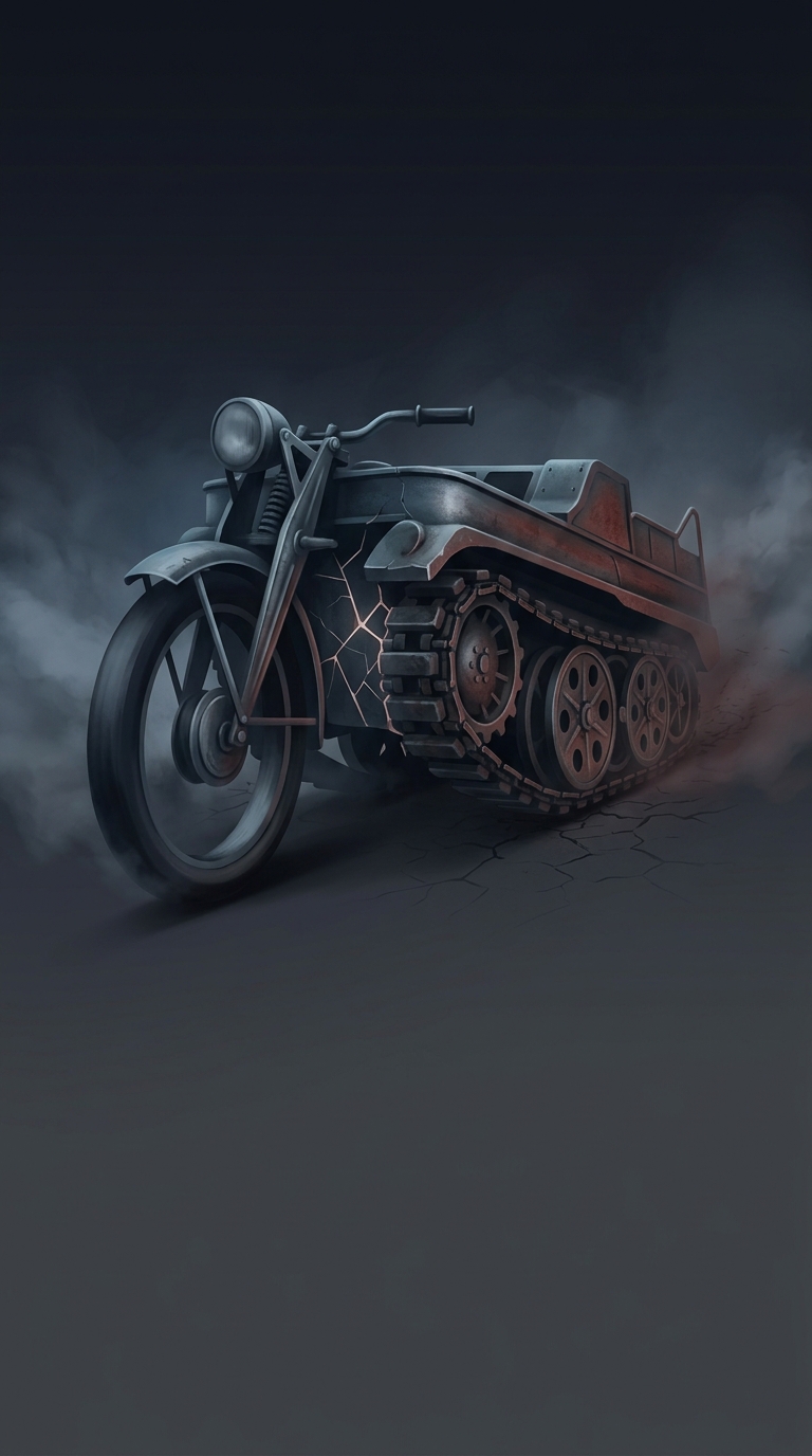 German engineers during World War II created a bizarre hybrid vehicle called the Kettenkrad, which was essentially the front half of a standard motorcycle welded onto the back half of a miniature tank.
