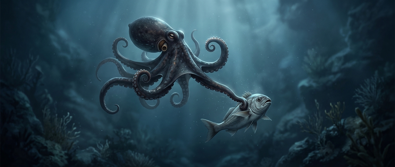 Why octopuses sometimes punch their hunting partners