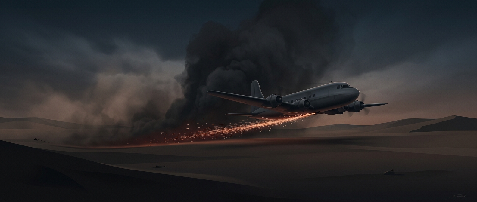 Аварийная посадка DC-4 без современной пожарной пены