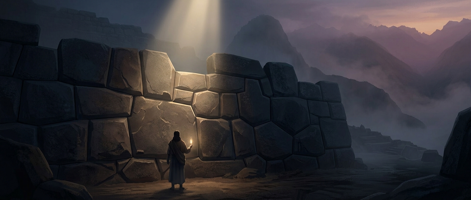 The ancient stone walls built like giant jigsaws
