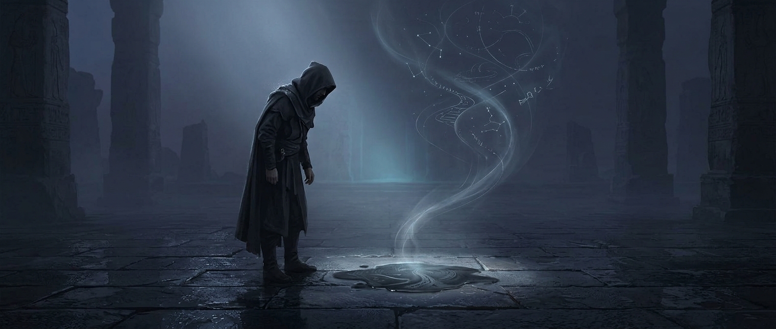 Spitting on the ground for divination