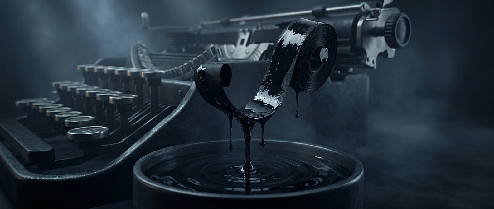 Early typewriter ribbons were literally soaked in wet ink