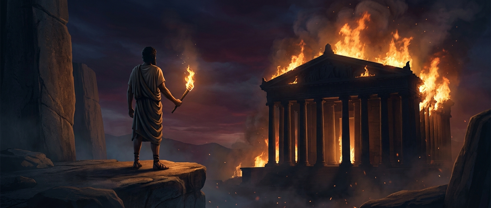 The man who burned a wonder of the ancient world for fame