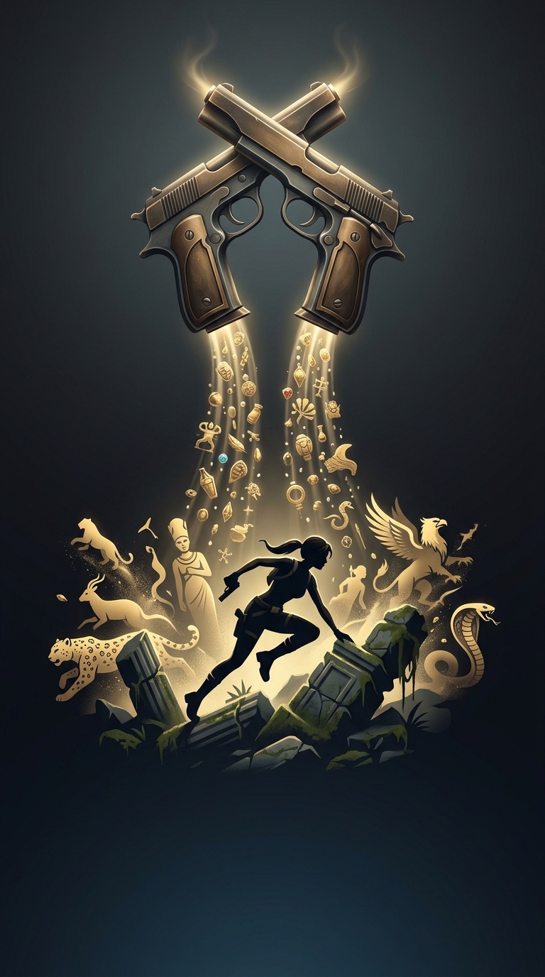Tomb Raider's iconic dual pistols with infinite ammunition were only implemented because the developers couldn't figure out a satisfying way to manage inventory for an action hero who flips around ancient ruins.