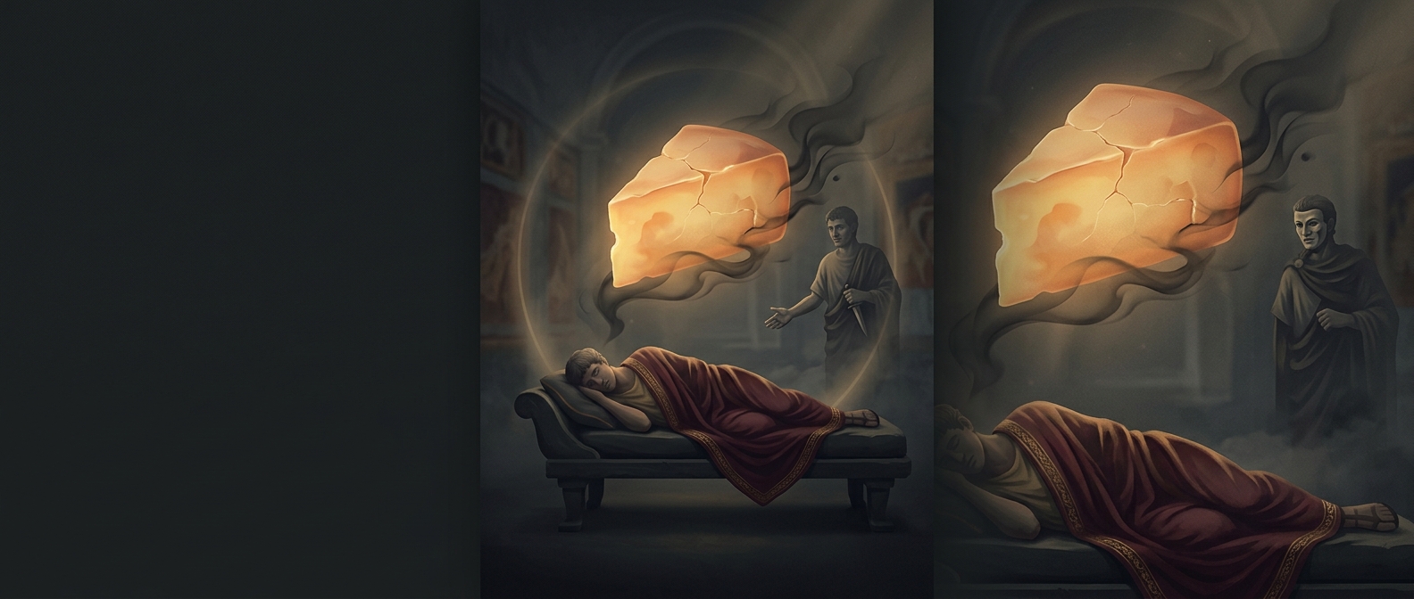Ancient Roman dream interpretation manuals specifically claimed that dreaming of cheese meant someone would betray you