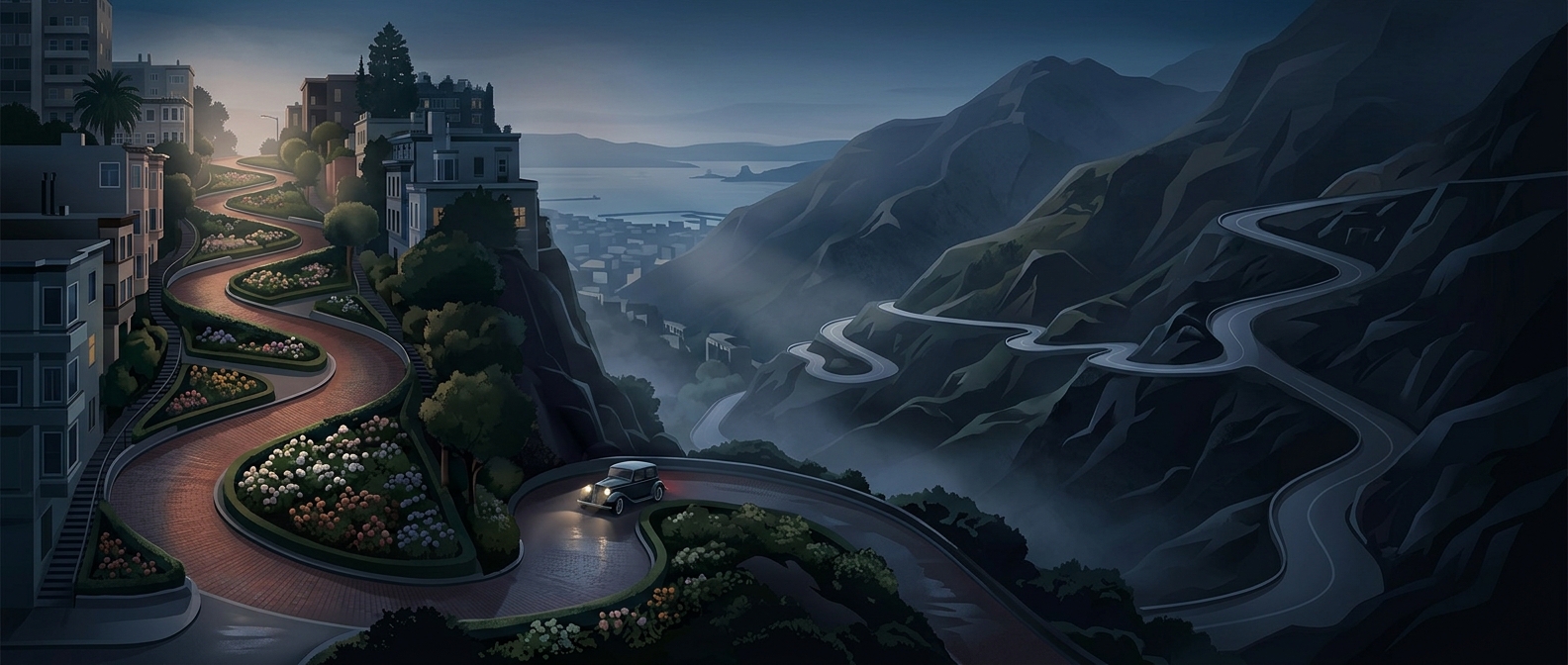 Самая извилистая улица Сан-Франциско не Lombard