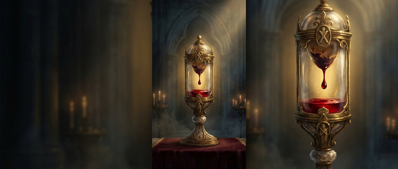 Dried saintly relic blood that inexplicably liquefies