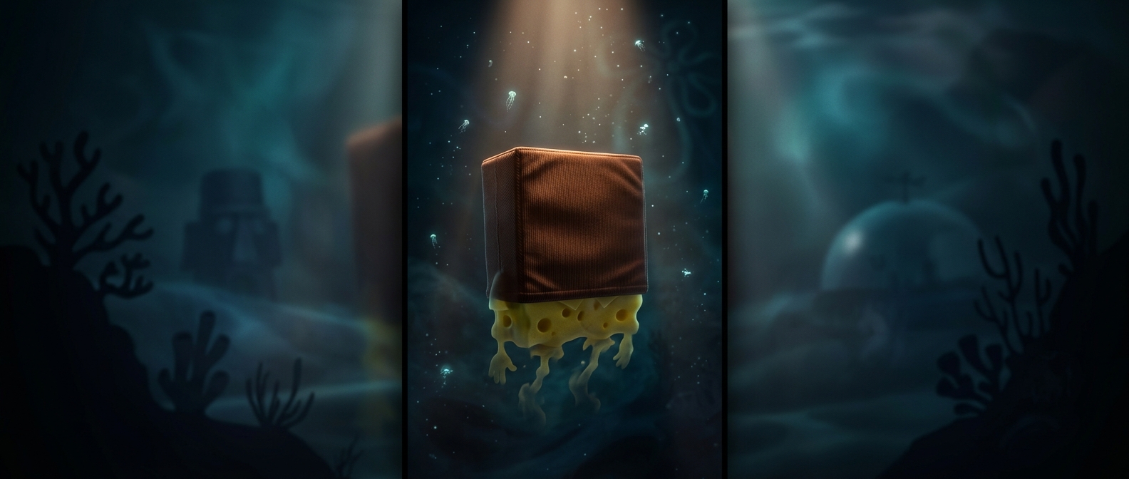 SpongeBob SquarePants wears completely square brown pants