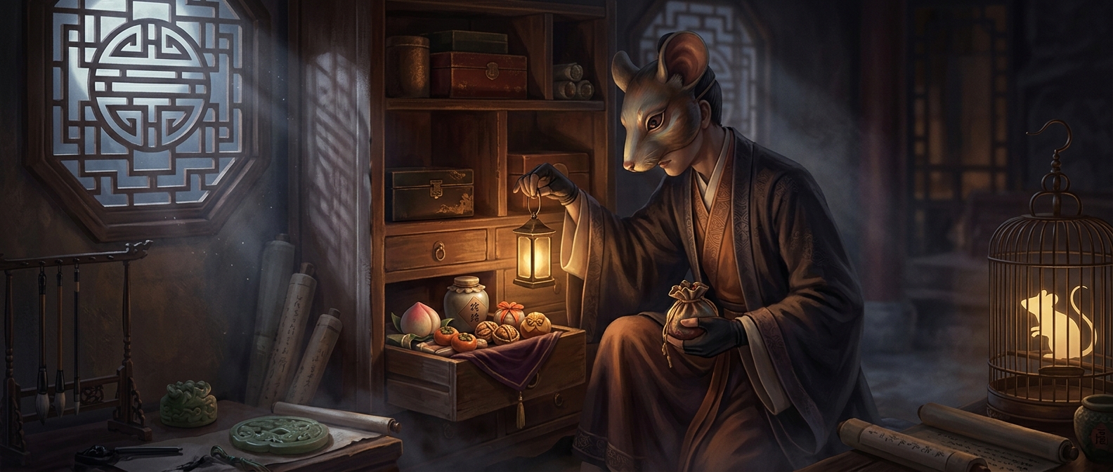 Chinese Rat signs secretly stash snacks around their homes