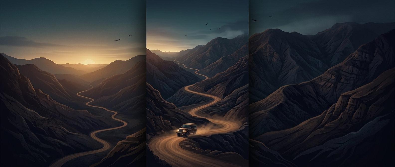 Oaxaca dirt roads weave through intense mountain ranges
