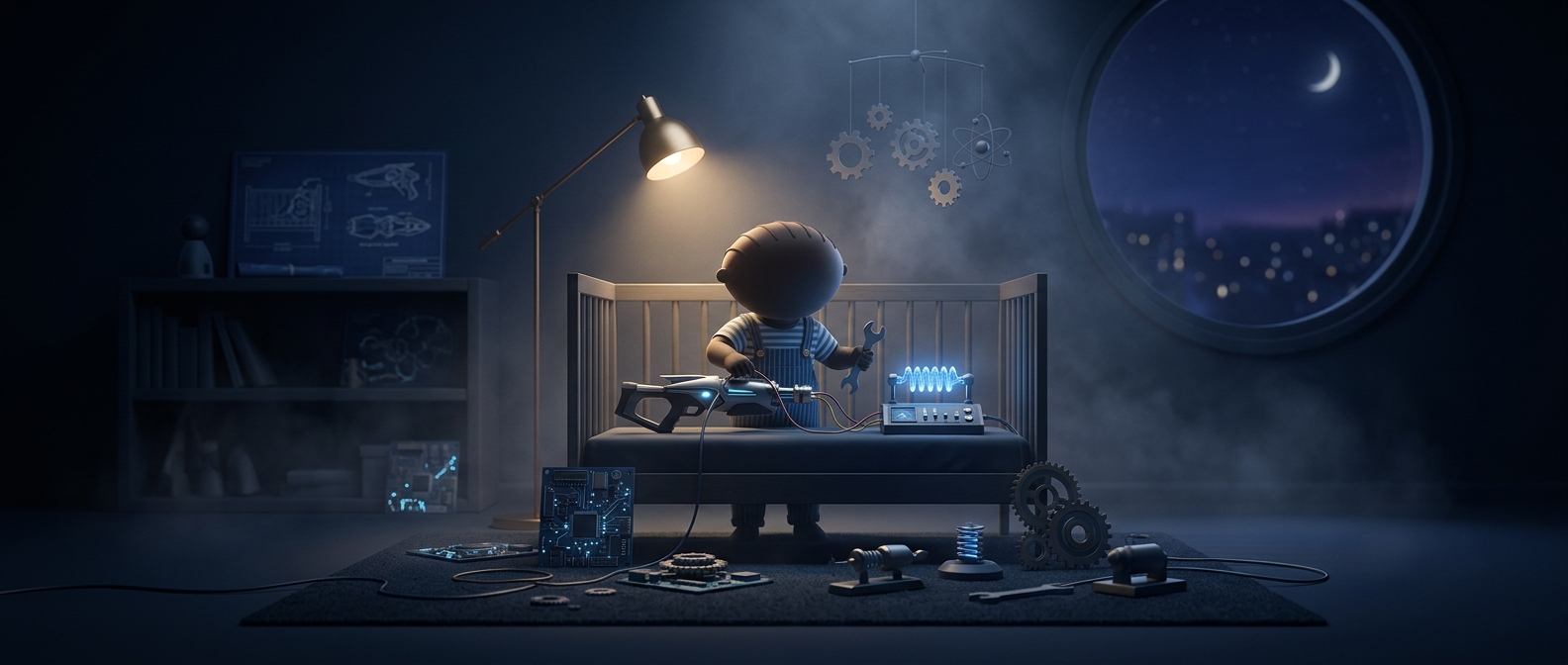 Stewie Griffin frequently builds dangerous weapons as a baby