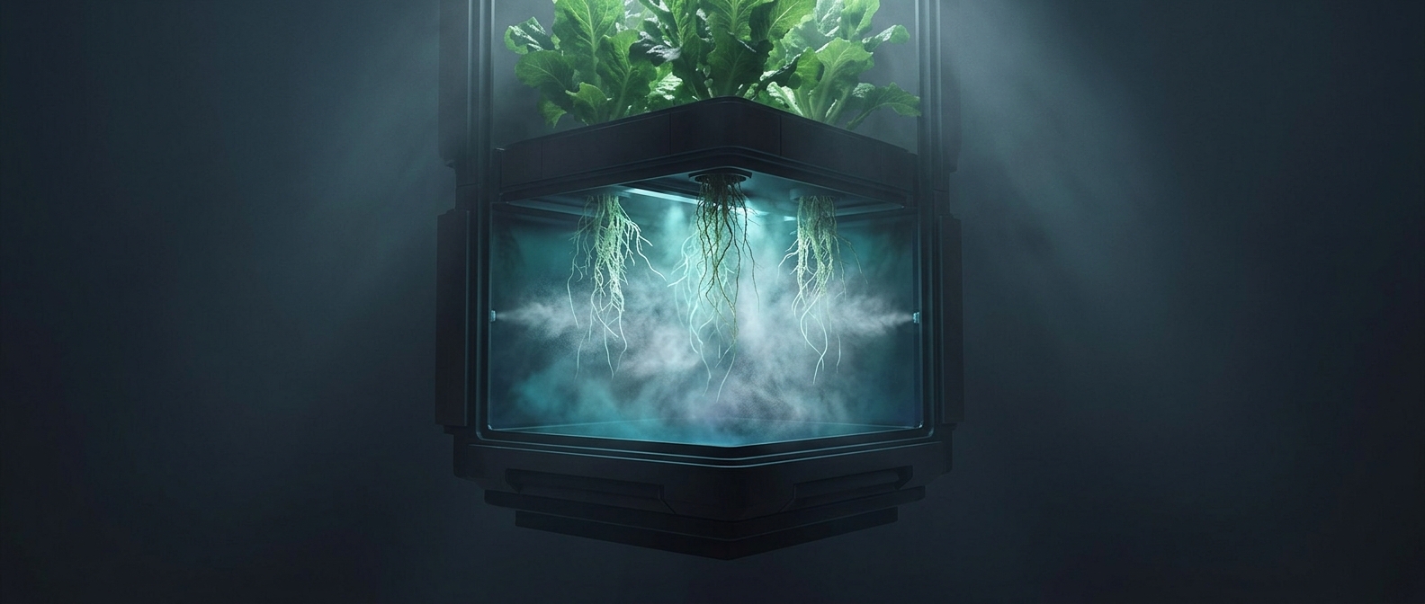Aeroponics grows plants with their roots in midair