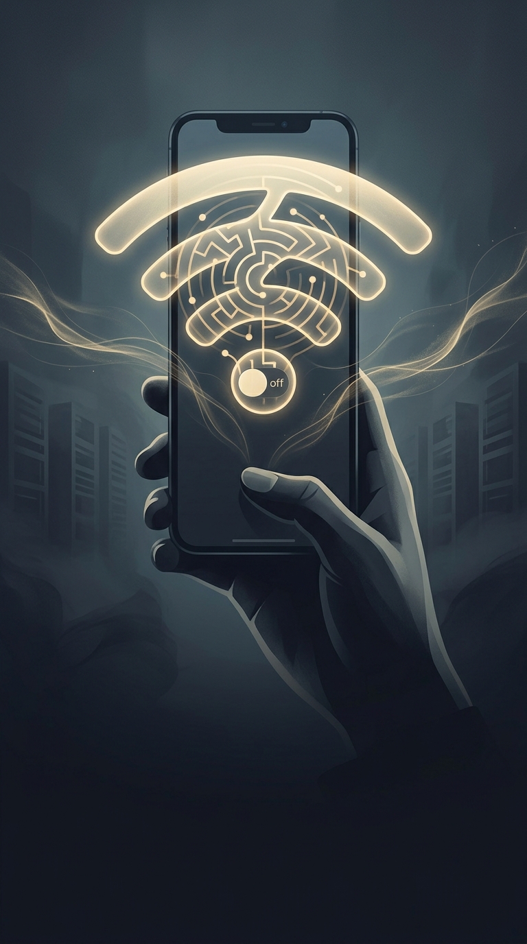 What actually happens when you turn off Wi-Fi from the quick control center on a modern iPhone?