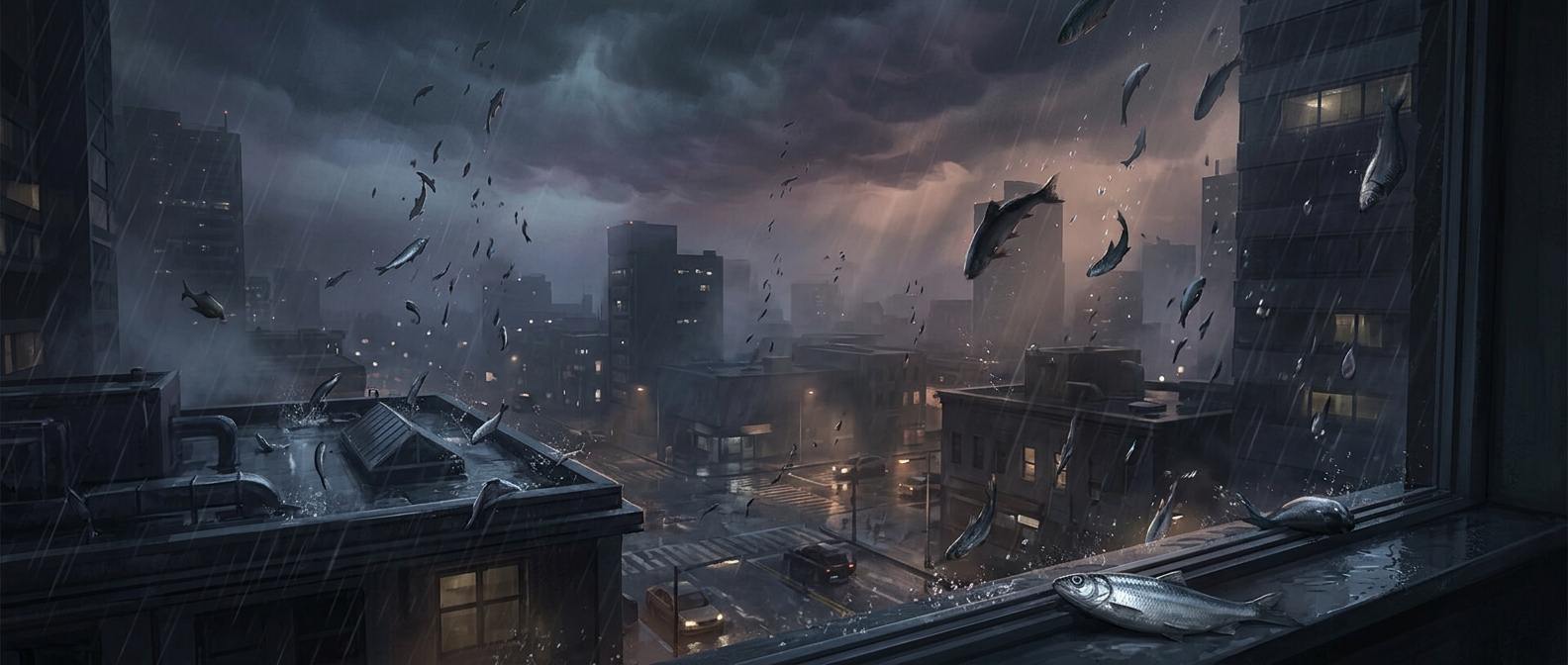 Storms sometimes make frogs and fish fall from the sky