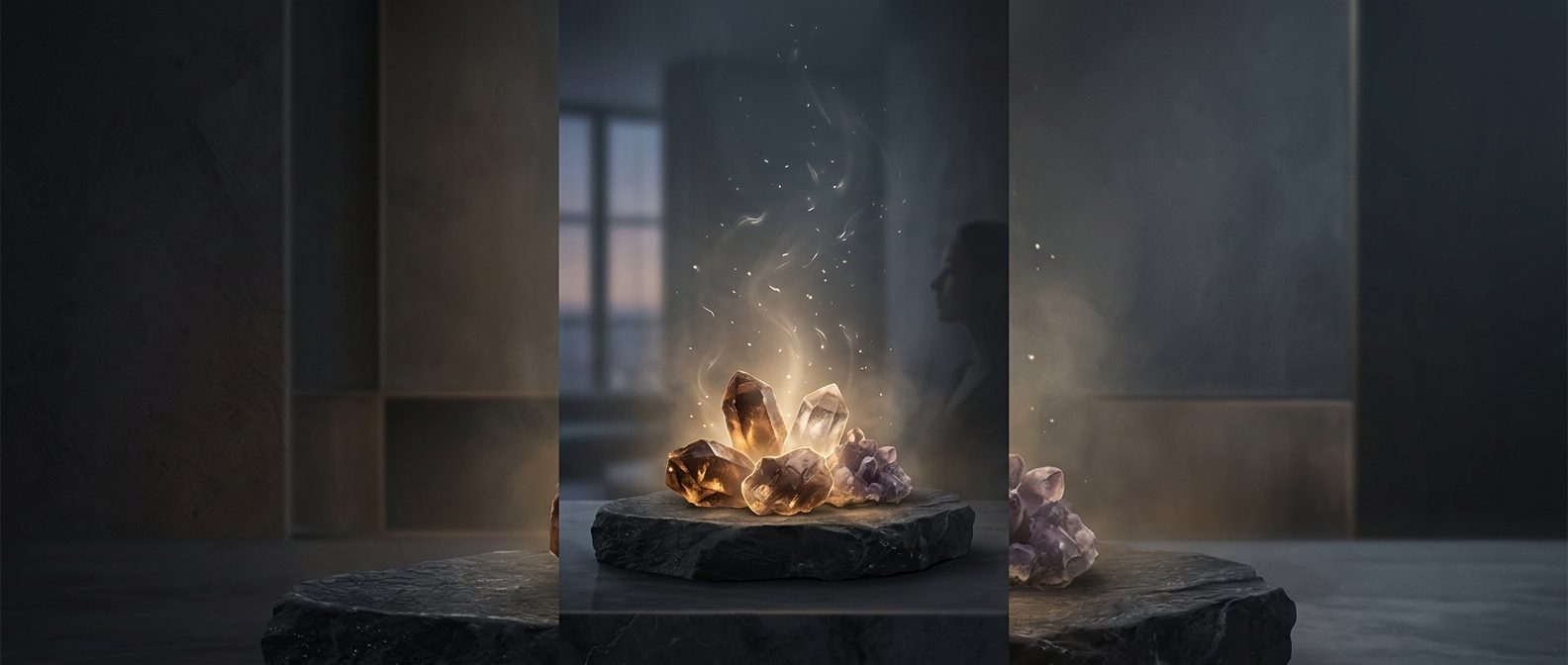 Glowing mineral rocks supposedly purify indoor air quality