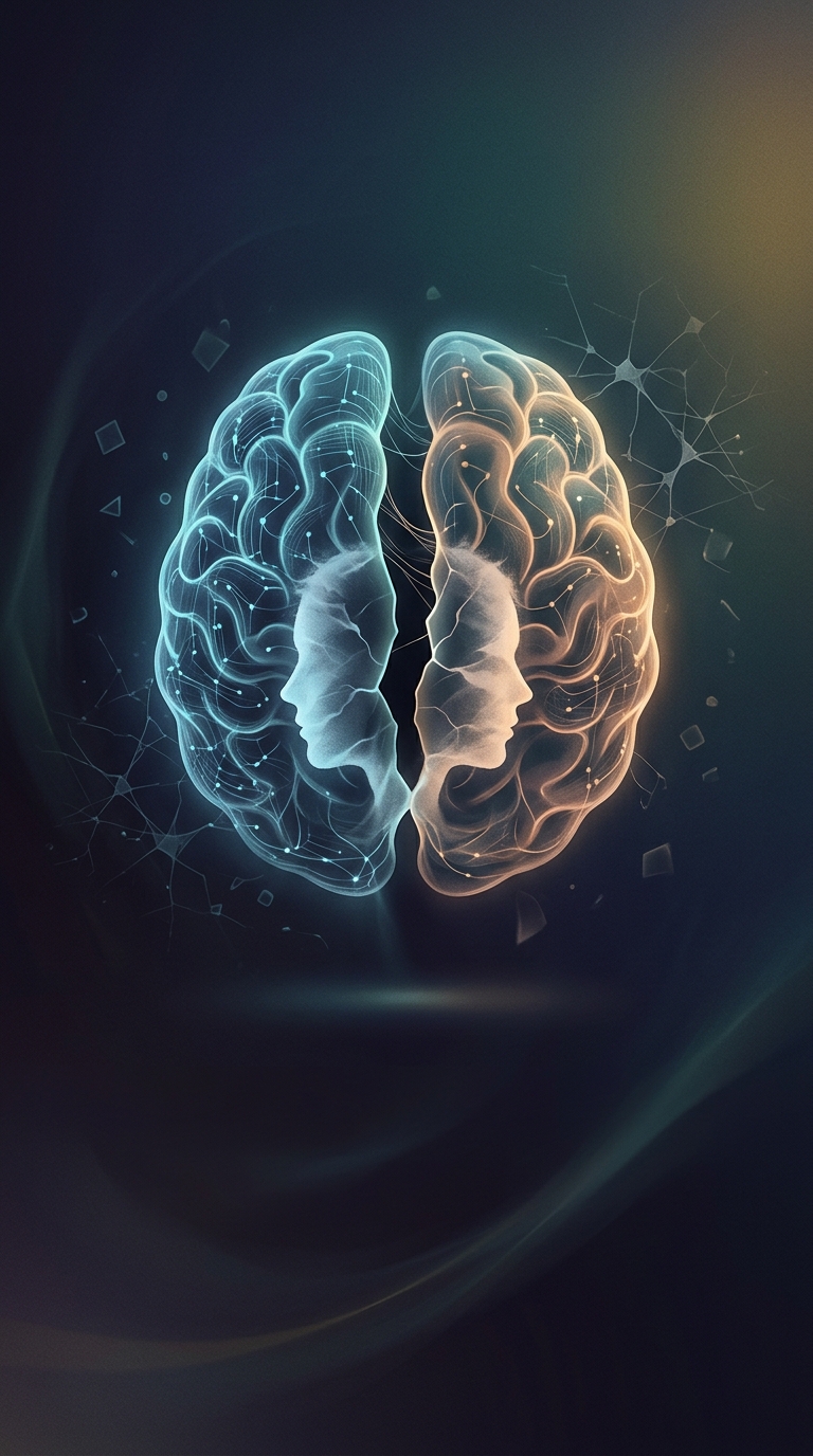 What terrifying reality occurs when a surgeon completely severs the connection between human brain halves?
