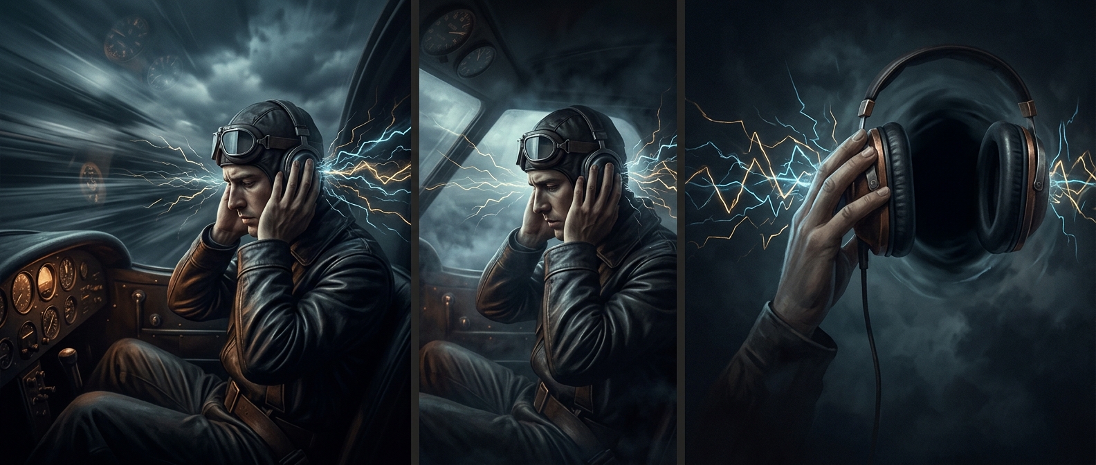 Noise-canceling headphones were invented for pilots