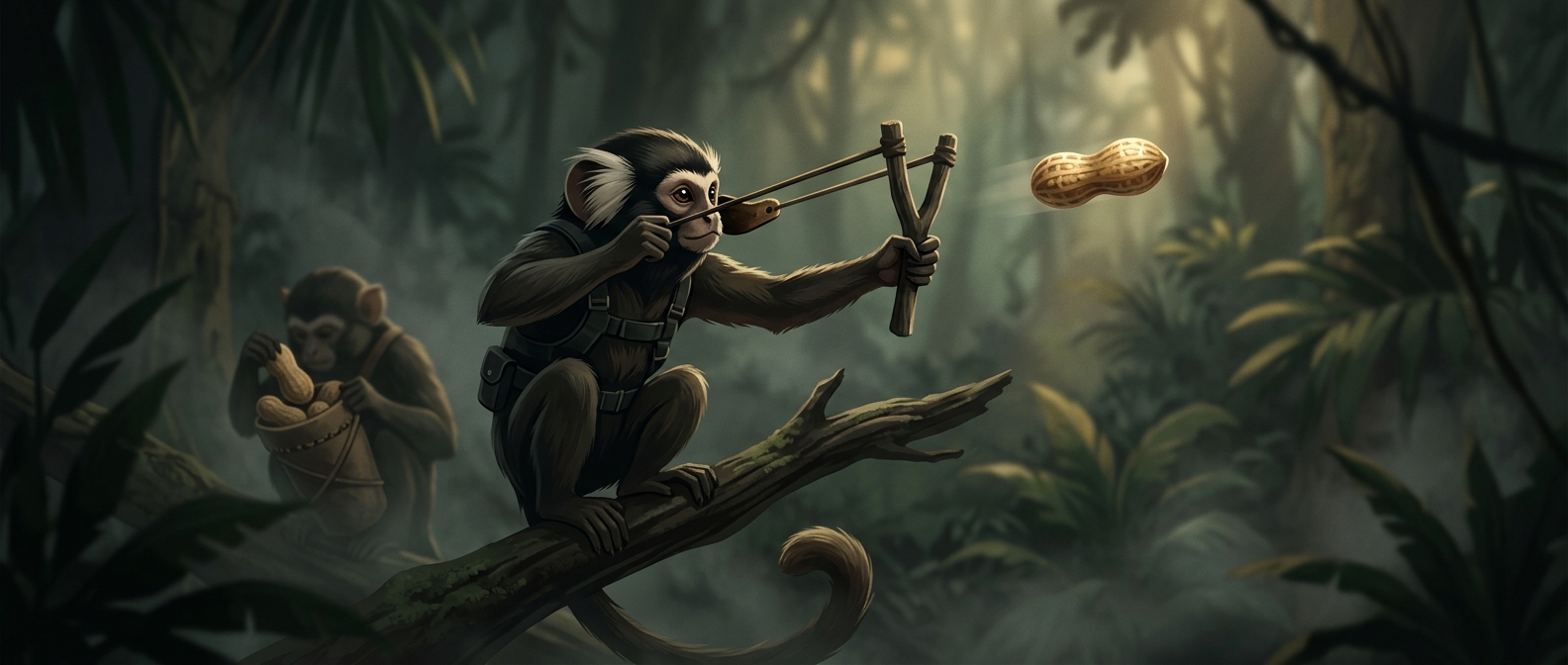 The video game monkey who fires peanuts
