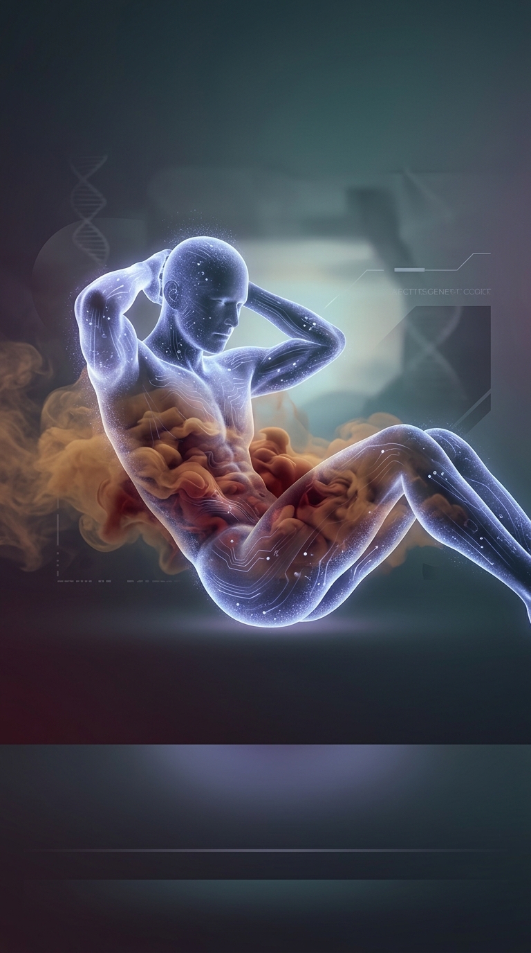 What frustrating reality about human anatomy makes doing endless crunches utterly useless for getting visible abs?