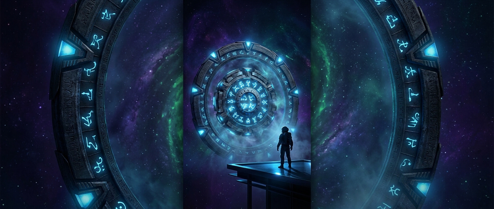Stargate rings dial specific cosmic symbols