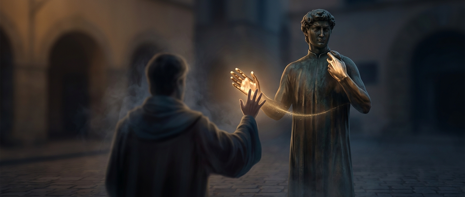 Прикосновения к бронзовым статуям на удачу
