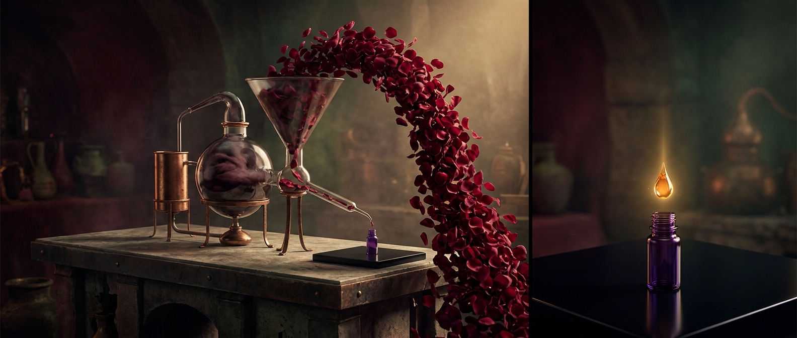 It takes thousands of petals to make rose oil