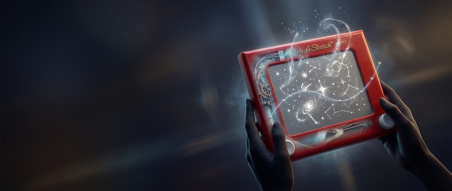 Внутри Etch A Sketch — металлический порошок