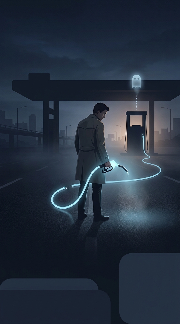 What brilliant piece of invisible engineering prevents disaster when drivers drive off with the gas pump?