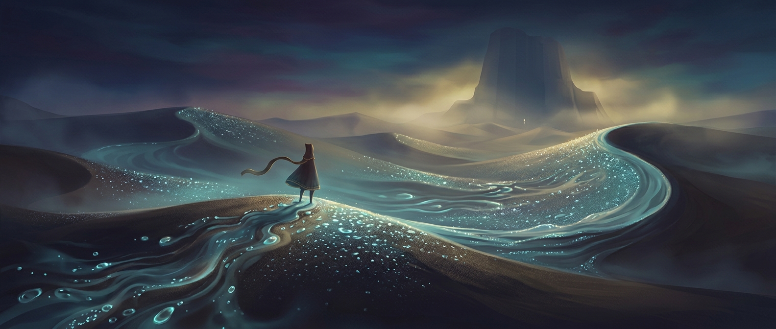 Journey’s shimmering dunes are really a water effect
