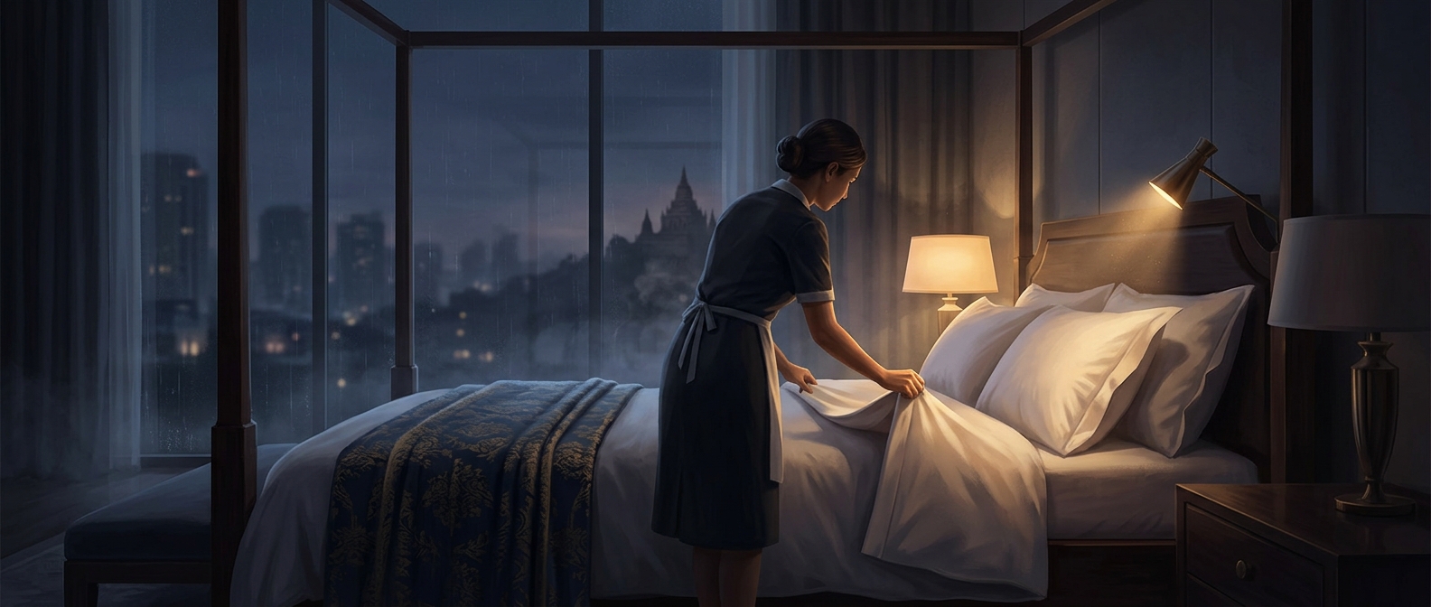 Turn-down service is just someone folding your blanket